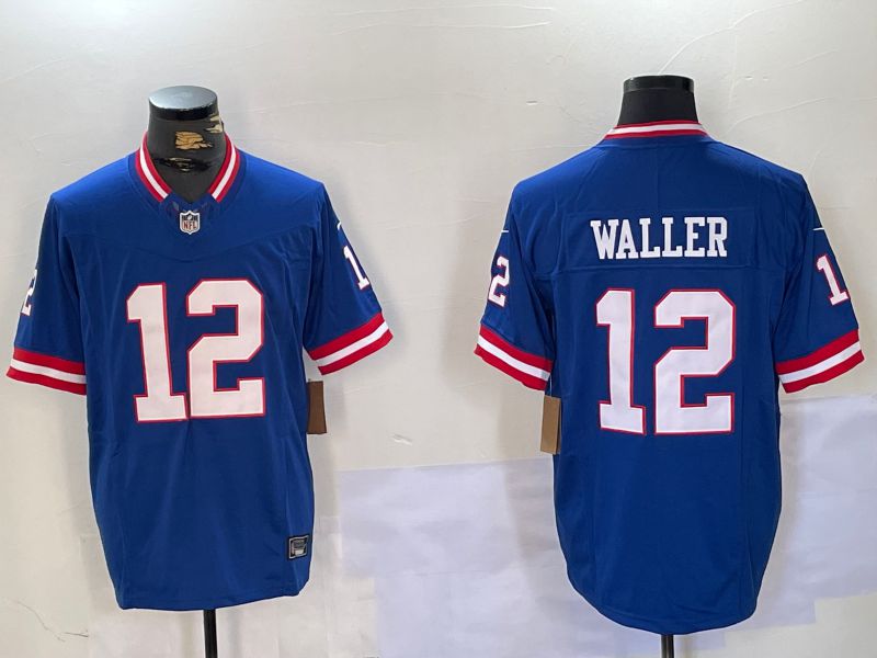 Men Buffalo Bills #12 Waller Blue Throwback 2024 Nike Limited NFL Jersey style 3